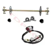 740mm Go Kart Rear Live Axle Kit Wheel Hub Sprocket Brake Drift Trike ATV Quad