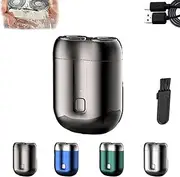 New Model Mini Dual Head Electric Shaver, Upgrade Razor with Dual Motor Portable Usb for Men, Rechargeable Waterproof Washable Pocket Shavers (Gray)