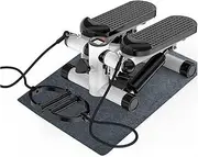 Stepper for Exercise, Steppers for Exercise at Home Mini Stepper with Floor Mat Twisting Plate Resistance Bands Stair Stepper with 300LBS Loading Capacity Hydraulic Steppers with LCD Monitor