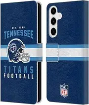 Head Case Designs Officially Licensed NFL Helmet Typography Tennessee Titans Graphics Leather Book Wallet Case Cover Compatible with Samsung Galaxy S24+ 5G