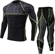 [Abigprofit] Men Sportswear Compression Suits Breathable Quick Dry Joggers Training Running Sets As Photo3 L