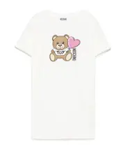 Moschino Kids Teddy Bear-Printed Crewneck Dress 12,8Y,4Y,14Y,12Y,10Y White