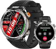 [YoYoFit] Smart Watch, 30 Days Extra-Long Battery, IP68 Waterproof, 1.7" Ultra Large HD Display, Rugged Military Outdoor Sports Smartwatch with Flashlight Compass SOS, Compatible for Android and iOS