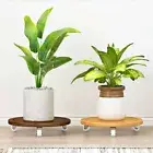 Plant Display Flower Pot Base Wooden Plant Stand Movable Flower Pot Holder