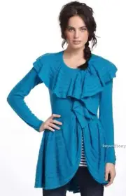 NEW Anthropologie Ridged Ruffles Cardigan by LeifNotes Size S