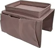 Remote Holder for Couch Storage Organizer, Sofa Armrest TV Remote Control Organizer Armchair Couch Bag with Cup Holder Tray for Living Room Bedroom (Coffee)