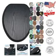 Premium Molded Wood Soft Close Toilet Seat - Quiet Closure with Adjustability