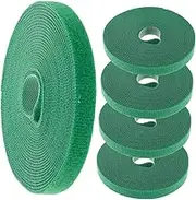 GAROZATION 5 Rolls of Hook Tape Fasteners for Green 12mm Width 5m Length Strong Reusable Gardening Tape