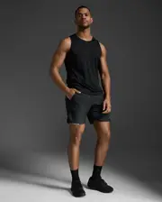 Aero Tank, 2XU, XS, Black/Silver Reflective, Male