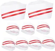 [VALICLUD] Djustable Kitchen Cooking Chef Hats 9pcs Unisex Simple Serving Hat Kitchen Serving Hat Universal h