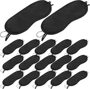 WRITWAA 50pcs Black Silk Sleep Light Blocking Eye Covers for Travel for Airplanes Trains Cars and Offices for All Ages and Genders