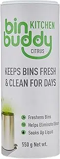 Bin Buddy Kitchen, 550g, 4 Pack, Citrus Bin Freshener Deodoriser Powder, Leaves Your Bin Smelling Great, Suitable for Indoor and Outdoor Bins