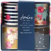 Joules Brightside Dog Egg Cups - China Egg Holders - Set Of 4
