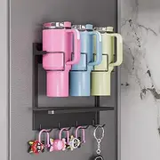 KAKAHOUS Magnetic Cup Holder for Stanley Fridge & Kitchen Heavy-Duty Alloy Steel Magnetic Cup Storage Rack for 30/40 oz Tumblers Space-Saving Water Bottle Organizer with Strong Refrigerator Mount