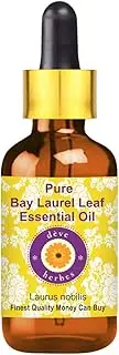 Deve Herbes Pure Bay Laurel Leaf Essential Oil (Laurus nobilis) with Glass Dropper 100% Natural Therapeutic Grade Steam Distilled 30ml (1.01 oz)