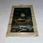 Asian Straw Bamboo Art Boat Sea Palms