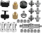 KICHOUSE 1/4 Camera Mount Screw Kit Tripod Mount Adapter Set 26pcs Alloy Simple to Use