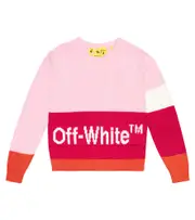 [Off-White Kids] Off-White Kids Logo intarsia cotton sweater Y 10 pink