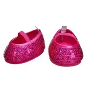 Build-A-Bear Shoes Fuschia Sequin Flats Teddy Bear Accessories 024355