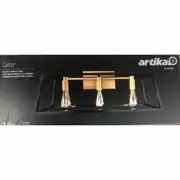 Artika Carter 3-Light Vanity Light with Bulbs, Steel Painted Black & Gold Finish