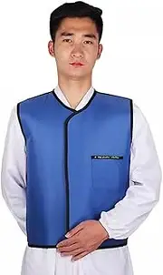 [KJIASDFE] Blue X-ray Protective Lead Vest, Lightweight Soft Adjustable Neutral Lead Apron for Chest Back Upper Body