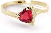 [Galaxy Gold GG] Galaxy Gold 1 Carat 18K Solid Yellow Gold Solitaire Heart-Shaped Natural Ruby Ring
