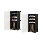 SOGA 2X 4 Tier Shoe Rack Organizer Sneaker Footwear Storage Cabinet Black