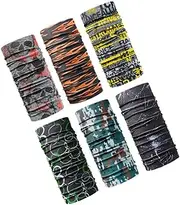 [CLISPEED] 6pcs Cycling Neck Gaiter Fishing Headband Bandanas Face Cover Summer Cooling Balaclava Outdoor Scarf Headwear for Hiking Camping Hunting (Random Pattern)