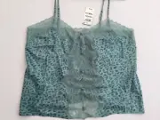 INC International Concepts Intimates Lace Crop Top $49 Size Medium Leopard Print