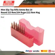 Mtm Slip-top Rifle Ammo Box 20 Round 223 Rem/204 Ruger/222 Rem Mag #j20-xs-29
