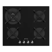 Smeg 60cm Classic Gas on Glass Hob - Deep Black