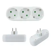 Universal One to Three EU German Standard Conversion Socket Plug Smart Travelling Conversion Power Plug Socket