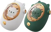 Hand Warmers Rechargeable 2 Pack, 2 in 1 Cute Electric Portable Handwarmers with LED Lights, 2400mAh USB Quick Charge Hand Warmer for Christmas Outdoors, Hunting, Golf, Camping Gift
