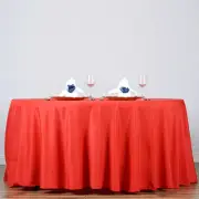RED 132" ROUND POLYESTER TABLECLOTH High Quality Wedding Catering Supplies