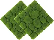 2pcs Foam Flocking Simulation Moss Green Plant Background Wall Decoration Artificial Moss Micro Landscape Prop Indoor Wall Decor Artificial Garden Turf Realistic Turf Green Foam