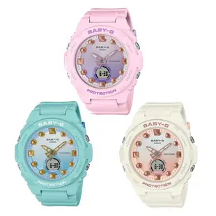 CASIO 卡西歐 BABY-G 夏日海灘 雙顯式電子錶 三款色系可選