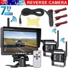 7" Reverse Camera Kit Wireless Monitor Reversing Car Caravan Truck Rear View