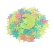 200 Pcs Colorful Glow in The Dark Luminous Stars and Moon Fluorescent