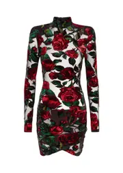 Balmain Floral Devoré Mini Dress - Black - 40 (UK12 / M) 40 (UK12 / M)