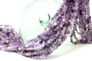 Natural Purple Amethyst Faceted Round Ball 3mm Small Gemstone Beads - RNF99