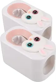 OHPHCALL 2pcs Automatic Kid Toothpaste Dispenser for Shower Rabbit Self Adhesive Toothpaste Squeezer for Kids Family Wall Mounted Bathroom Decor