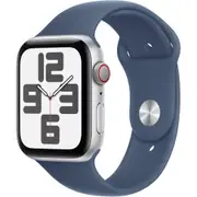 Apple Watch SE 44mm Silver Aluminium Case GPS + Cellular Sport Band (M/L) (Denim) [2024]