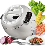 2000W Commercial Automatic Stir-Fry Machine, 6L Rotating Drum Cooking Robot with 3-Speed Control, 360° Auto Stirring, Multi-Functional Wok for Fried Rice, Noodles & Batch Cooking