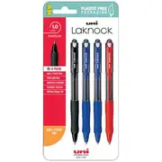 Uni Laknock Retractable Ballpoint Pen 1.0 Assorted 4 Pack