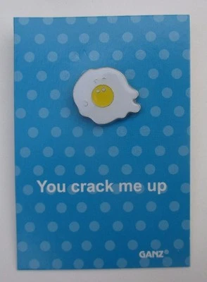 EE1 You crack me up Egg sunny side up tack lapel PIN IT POWER ENAMEL Ganz humor