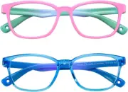 Blue Light Glasses for Kids, Light Blocking for Computer - Transparent Pink