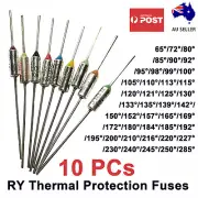 10PCs RY Thermal Fuse Cut-Off Temperature Control Switch 65°C to 285°C 10A 250V