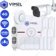 4G Home Security Alarm System WIFI Quad Window Door PIR Smoke Sensor Camera