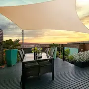 InstaHut Shade Sail 6x6m Rectangle 185GSM 95% Sand Shade Cloth