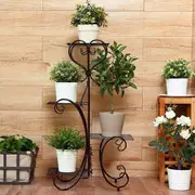 Fin Beautiful Curve Pot Plant Stand Garden Metal 4 Tier Planter Shelves Corner Shelf